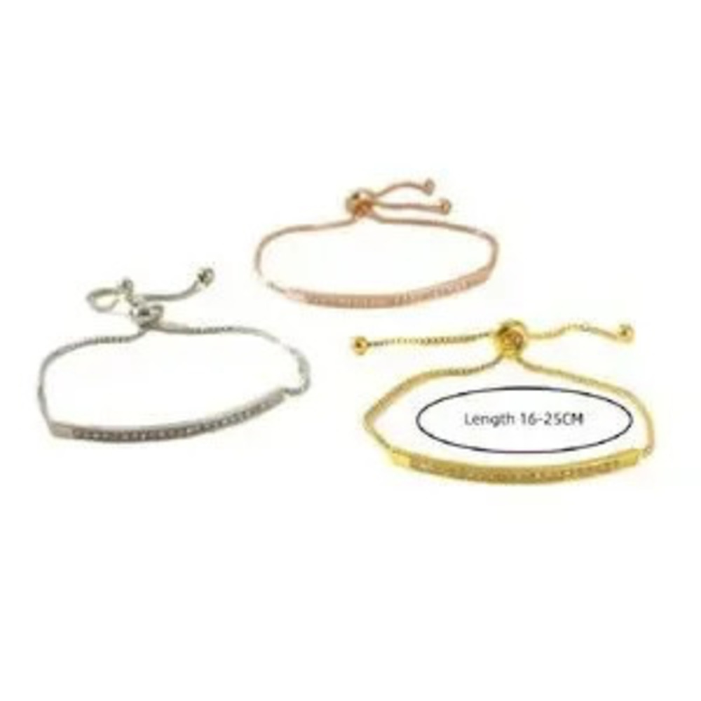 Tricolor Gold Stacking Bracelets Set Natural Zircon Inlay Adjustable Sizing